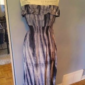 NWOT Strapless tie dye maxi beach dress